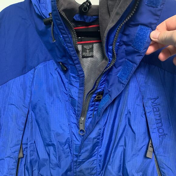 Marmot Men's Blue Outdoor Hooded Zip-Up Jacket Size Large - Picture 5 of 10